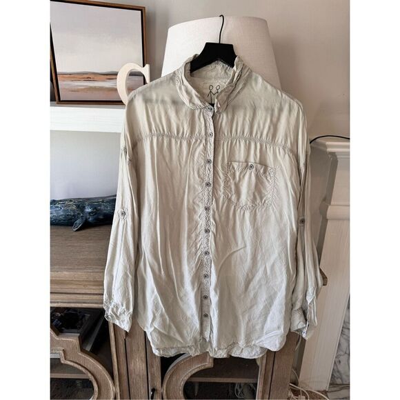 Johnny Was Pete & Greta Green Button Down Shirt Size Small - Picture 1 of 10